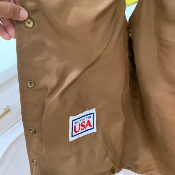 Vtge Gold Cole VEI Cerem Leather Mx Blnkt Vest 14 - Picture 6 of 9